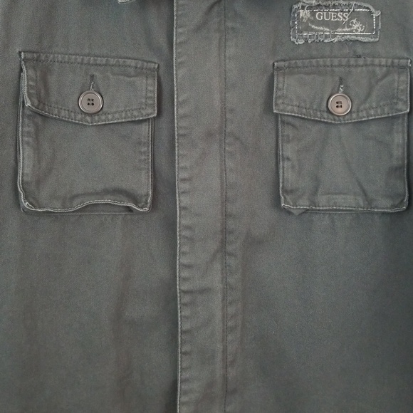 Guess Distressed Cotton Full Zip Jacket - Picture 3 of 8